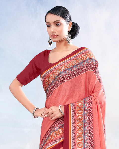 Coral Printed Digital Print Crepe Saree