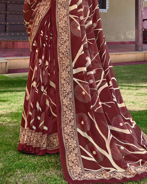 Persian Plum Printed Georgette Saree