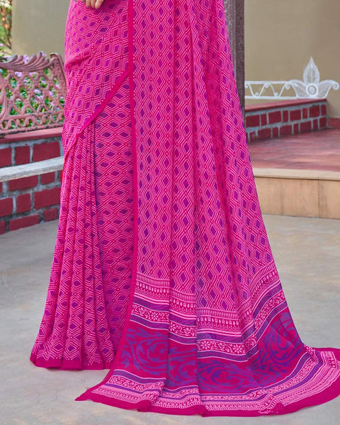 Rani Printed Georgette Saree