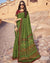 Dark Olive Green Printed Silk Crepe Saree