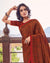 Dark Red Printed Silk Crepe Saree