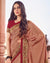 Brandy Cream Printed Silk Crepe Saree