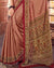 Brandy Cream Printed Silk Crepe Saree