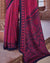 Cerise Pink Printed Silk Crepe Saree