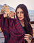 Cerise Pink Printed Silk Crepe Saree