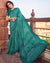 Aqua Green Printed Silk Crepe Saree