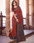 Dark Red Printed Silk Crepe Saree